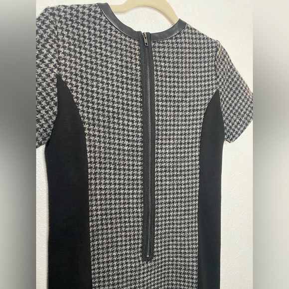 J Crew Black Grey Mixed Houndstooth Short Casual Dress size 0 - Picture 5 of 6